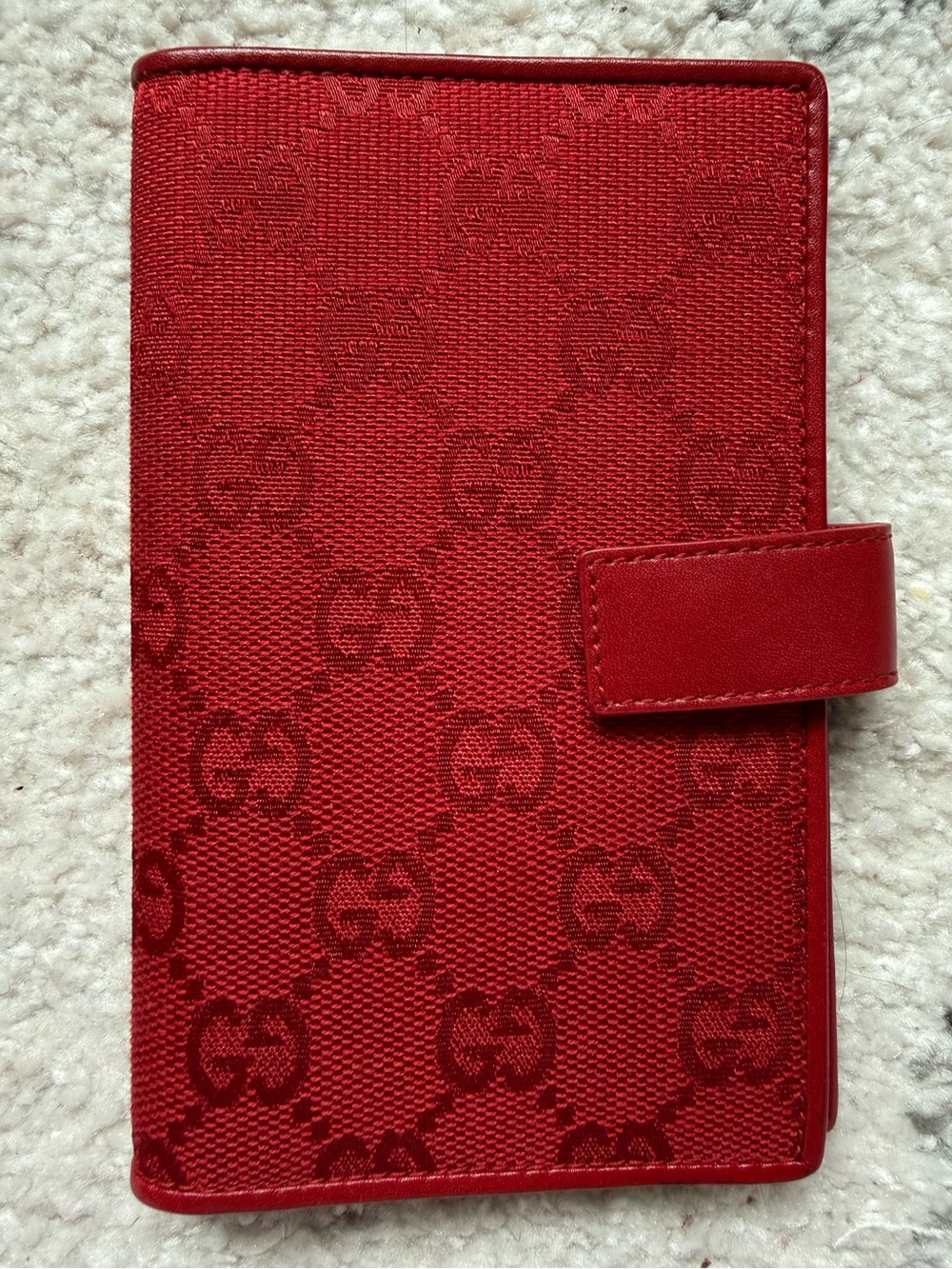 Gucci Red GG Canvas Small Planner Cover/Card Holder